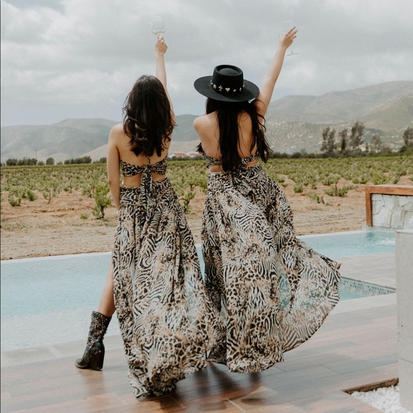 Super sexy animal print cut out maxi sun dress size medium - Picture 7 of 7